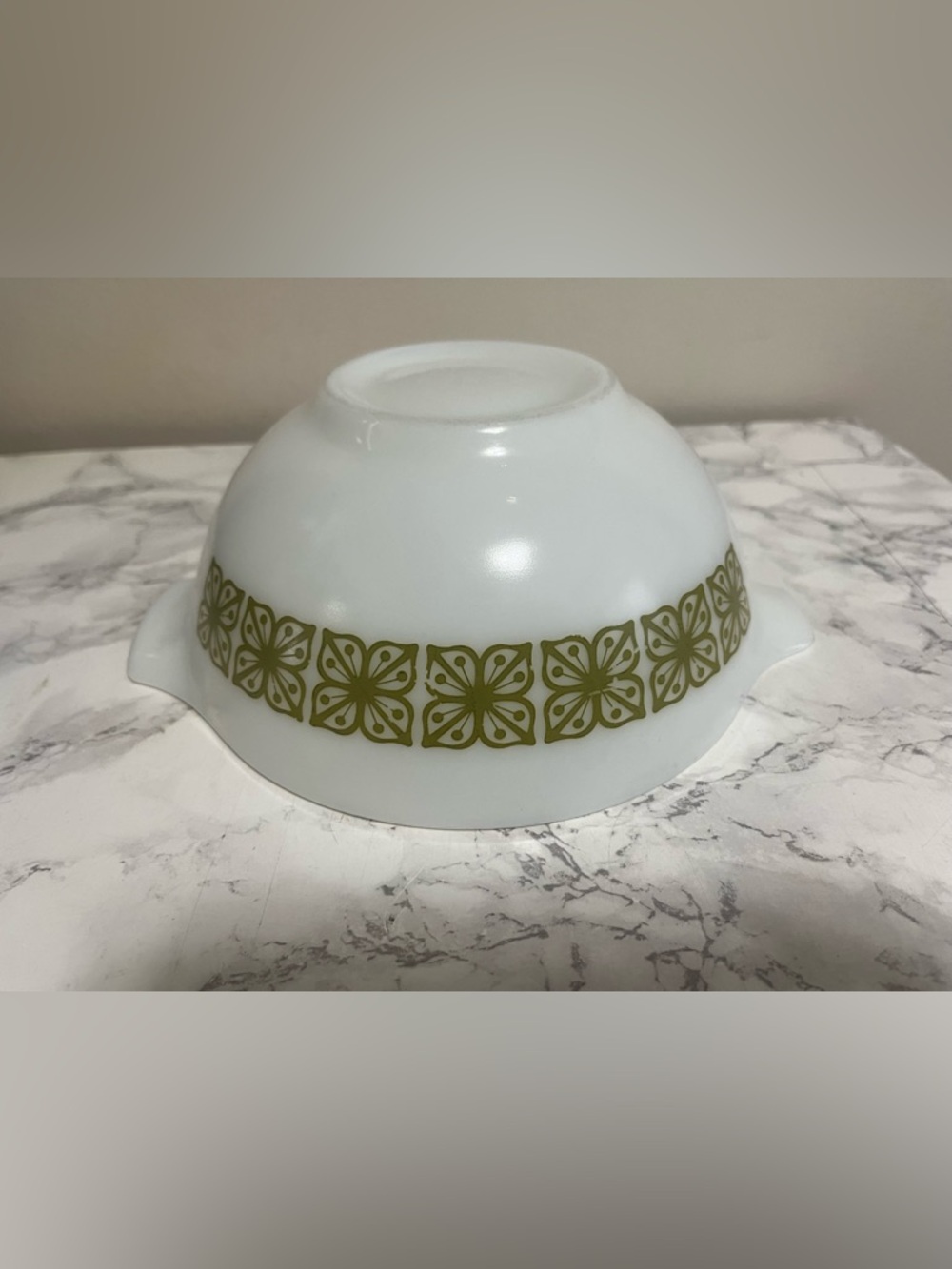 Pyrex Verde Square Flower Cinderella Bowl #442 1.5qt